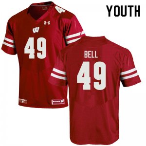 Youth Wisconsin Badgers NCAA #49 Christian Bell Red Authentic Under Armour Stitched College Football Jersey CC31L60TP